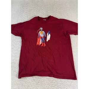 Supreme Shirt Mens Medium Red Superhero Skeleton Graphic Tee Made USA Streetwear